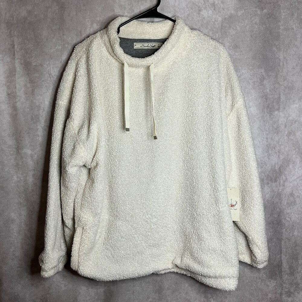 NWT Womens Boundless North OFF White Funnel Neck Pullover Fleece Small